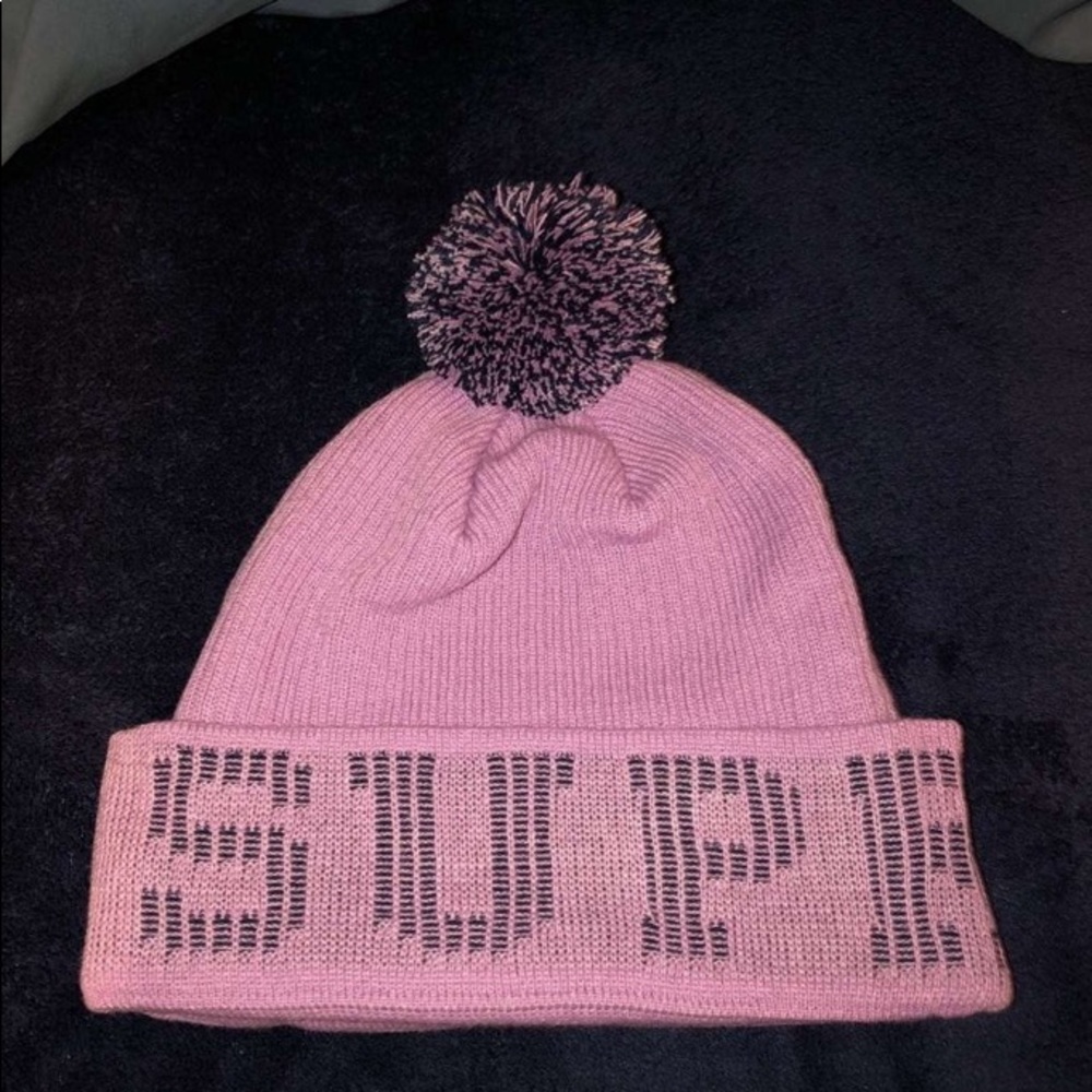 Pink supreme beanie